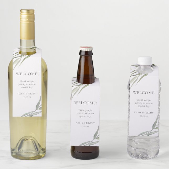 Eukalyptus Gum Blätter Greenery Flaschenanhänger (Beispiel)