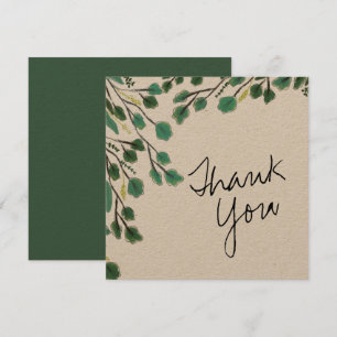 Eukalyptus-Handgezeichnete-Lei-Thank-You-Karte Einladung