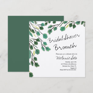 Eukalyptus-Handschrift-Blatt Brautparty Einladung