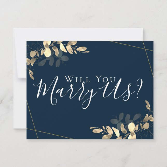 Eukalyptus heiratet uns wird unser Beamter sein Einladung (Vorderseite)