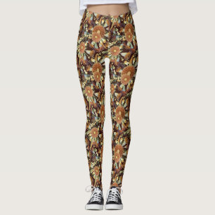 Eukalyptus-Herbst und Wattmuster Leggings