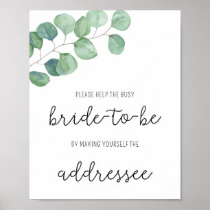 Eukalyptus - Hilfe für das geschäftige Brautadress Poster