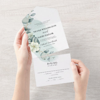 Eukalyptus-Hochzeit - alles in einer Einladung