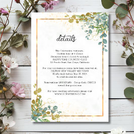 Eukalyptus-Hochzeit in Grün und Gold Begleitkarte