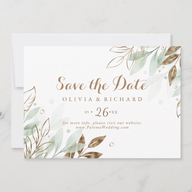Eukalyptus-Hochzeit in Rustikal Save The Date (Vorderseite)