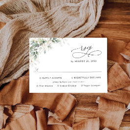 Eukalyptus-Hochzeit mit Menüwahl RSVP-Karte RSVP Karte
