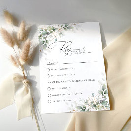 Eukalyptus-Hochzeit mit Menüwahl RSVP-Karte RSVP Karte