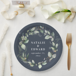 Eukalyptus-Hochzeit Pappteller