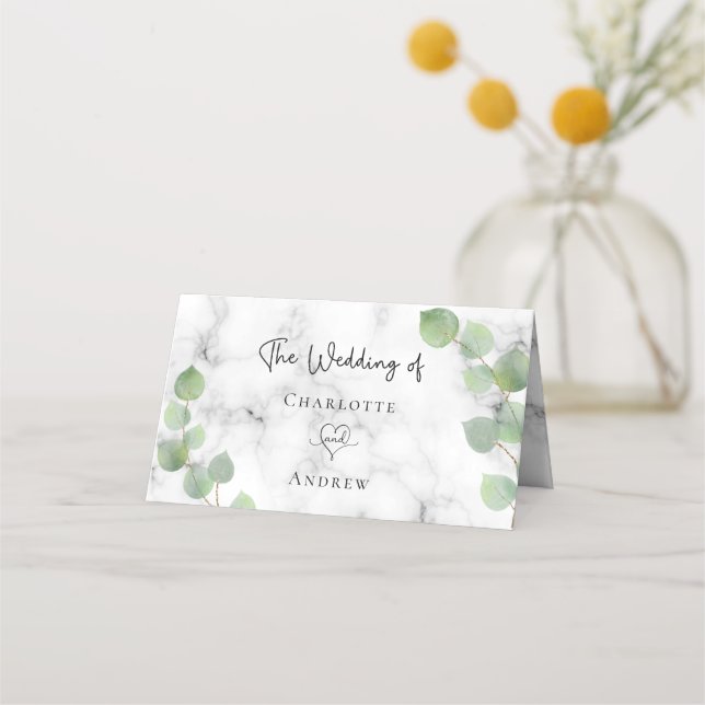 Eukalyptus-Hochzeit Platzkarte (Rückseite)