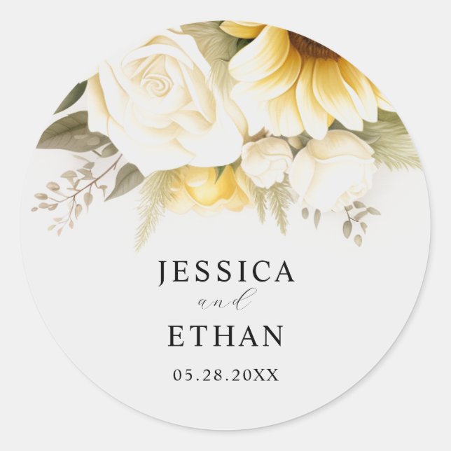 Eukalyptus-Hochzeit Runder Aufkleber (Vorderseite)