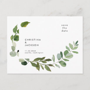 Eukalyptus-Hochzeit Save the Date Postkarte