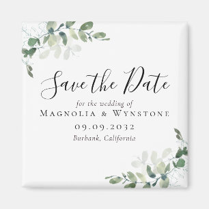 Eukalyptus-Hochzeit Save The Date Quadratisch Magnet