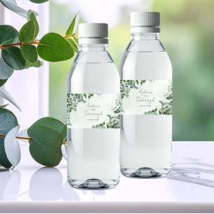 Eukalyptus Hochzeits-Wasserflaschenetikett 1001A Wasserflaschenetikett