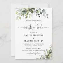 Eukalyptus-Hochzeitseinladung