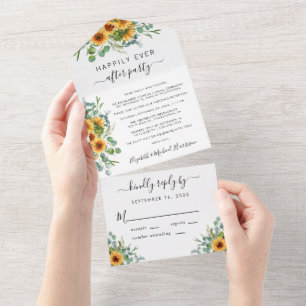 Eukalyptus-Hochzeitsempfang All In One Einladung