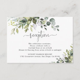 Eukalyptus-Hochzeitsempfangs-Beilagekarte Begleitkarte