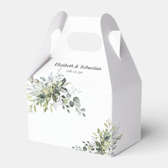 Eukalyptus-Hochzeitsgunstbox Geschenkschachtel (Vorderseite)