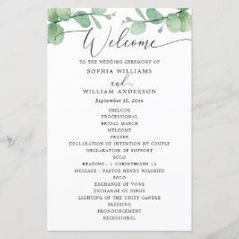 Eukalyptus-Hochzeitsprogramm | Botanische Freiluft