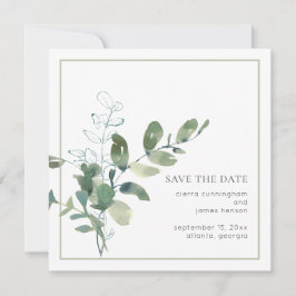 Eukalyptus-Hochzeitssache für Wasserfarben speiche Save The Date