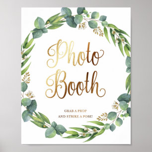 Eukalyptus-Hochzeitsschild für Fotobox Poster