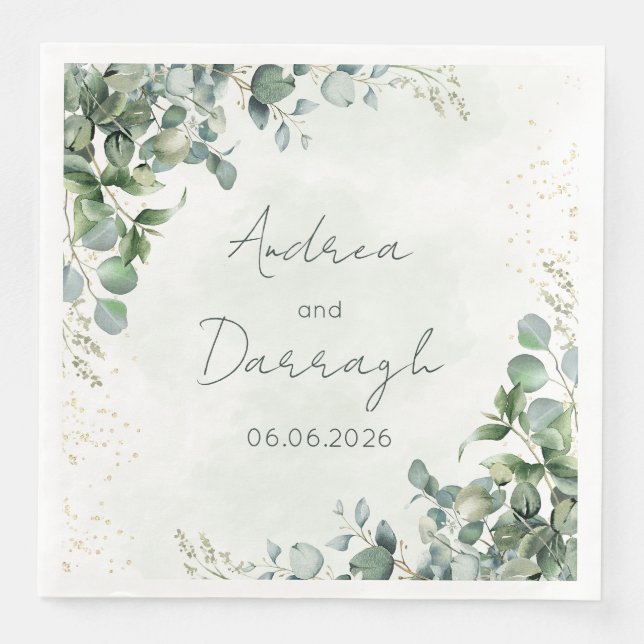 Eukalyptus Hochzeitsservietten 1001A Serviette (Vorderseite)