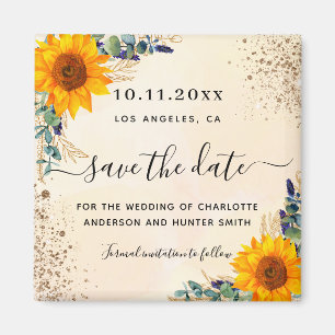 Eukalyptus-Hochzeitssonnenblume Save the Date Magnet