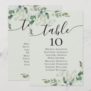 Eukalyptus-Hochzeitstabelle
