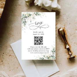 Eukalyptus Hochzeitswebsite QR-Code RSVP Karte