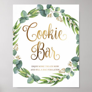 Eukalyptus-Hochzeitzeichen für Cookie-Bar Poster