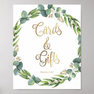 Eukalyptus-Hochzeitzeichen für Karten und Geschenk Poster