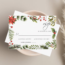 Eukalyptus Holiday Wedding RSVP Card Begleitkarte