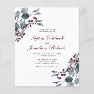 Eukalyptus Holly Berries Hochzeitseinladung