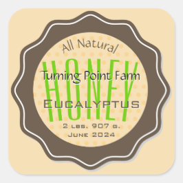 Eukalyptus Honey Jar Labels Quadratischer Aufkleber