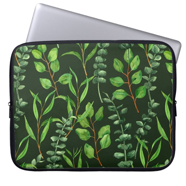 Eukalyptus in dunkelgrün laptopschutzhülle (Vorderseite)