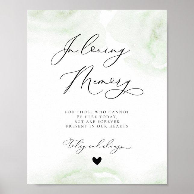 Eukalyptus in Love Memory Wedding Memorial-Zeichen Poster (Vorne)