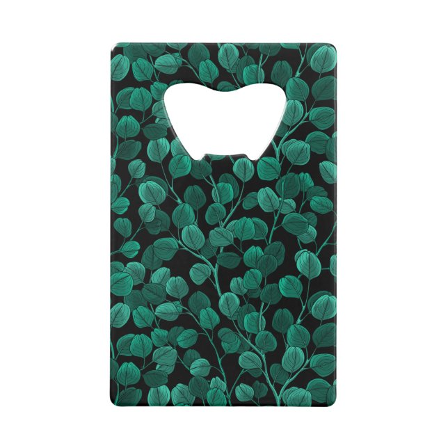 Eukalyptus in schwarz geldbeutel flaschenöffner (Vorderseite)