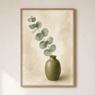 Eukalyptus in Vasen Wasserfarbe Cottagecore Poster