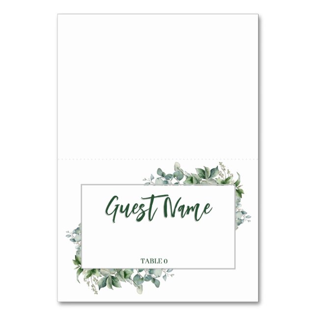 Eukalyptus Individuelle Platzkarte Tischnummer (Vorderseite)