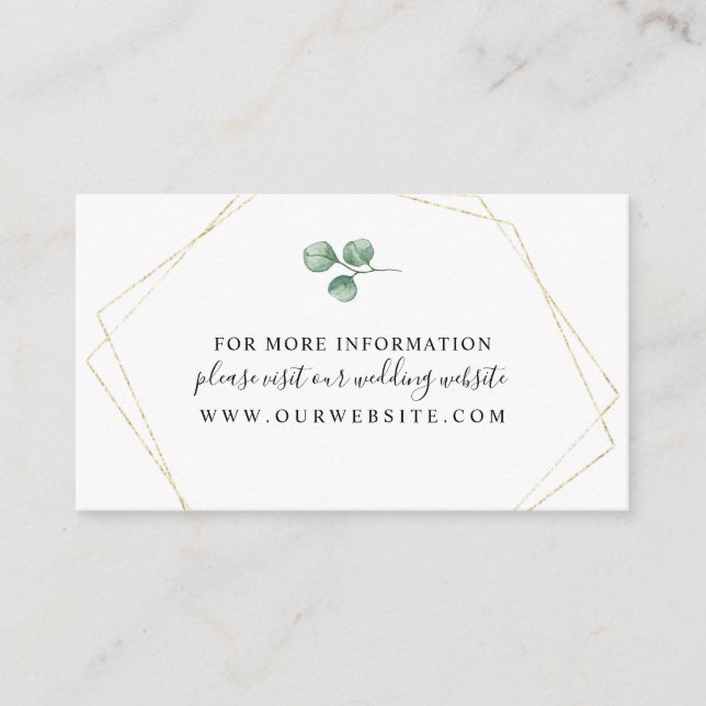 Eukalyptus + Informationen zu geometrischen Rahmen Begleitkarte (Vorderseite)