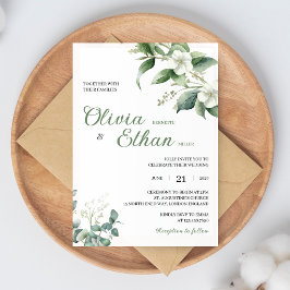 Eukalyptus-Jasmin-Botanische Hochzeitseinladung Einladung