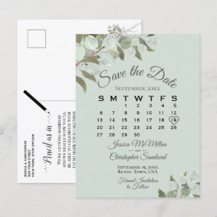 Eukalyptus-Kalender-Münzprägung Sichern des Datums Ankündigungspostkarte