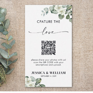 Eukalyptus-Kalligrafie erfasst die Liebe QR-Code Begleitkarte