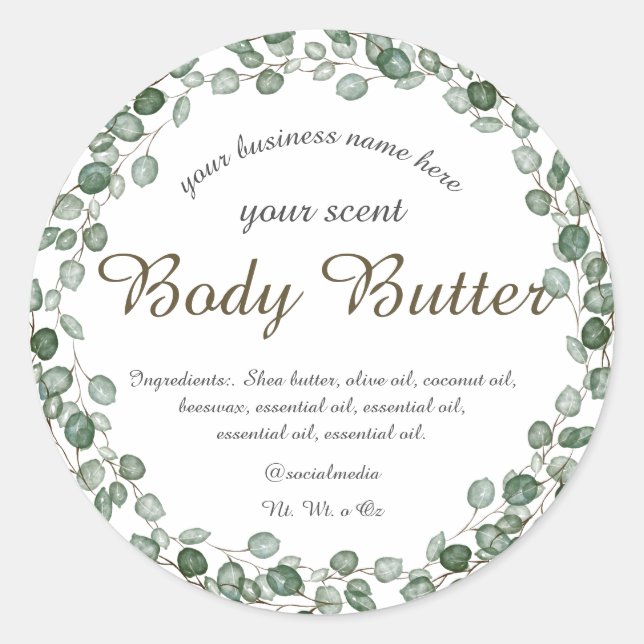 Eukalyptus-Karosserie Runder Aufkleber (Vorderseite)