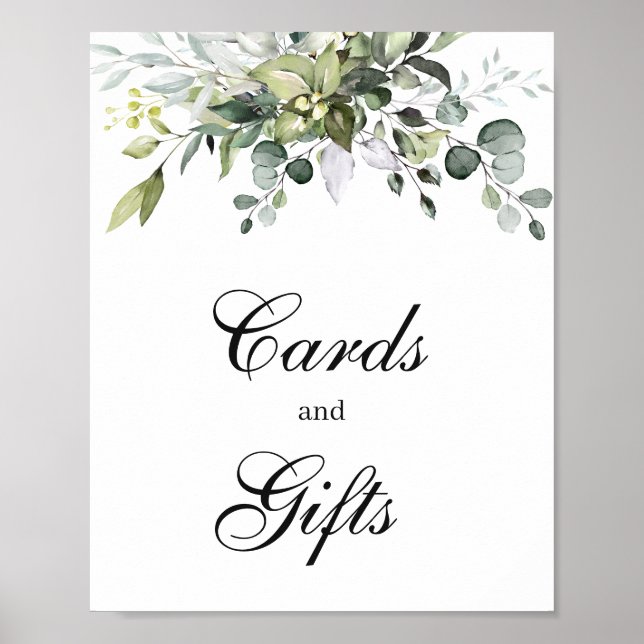 Eukalyptus-Karten und Geschenke Poster Schild (Vorne)