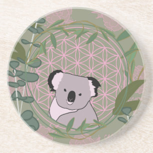 Eukalyptus Koala Flower of Life Getränkeuntersetzer
