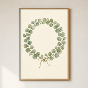 Eukalyptus-Kranz-Aquarell-Cottagecore-Plakat Poster