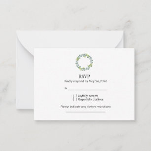 Eukalyptus-Kranz Hochzeit-RSVP  Mitteilungskarte