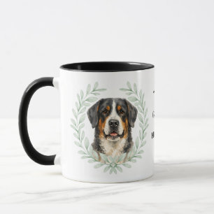 Eukalyptus-Kranz Schweizer Sennenhund Monogramm Tasse