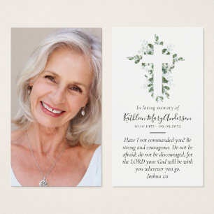 Eukalyptus-Kreuz-Foto-Gedenkgebetskarte