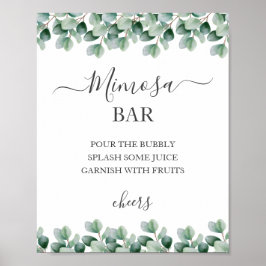 Eukalyptus l Greenery Wedding Mimosa Sign Poster